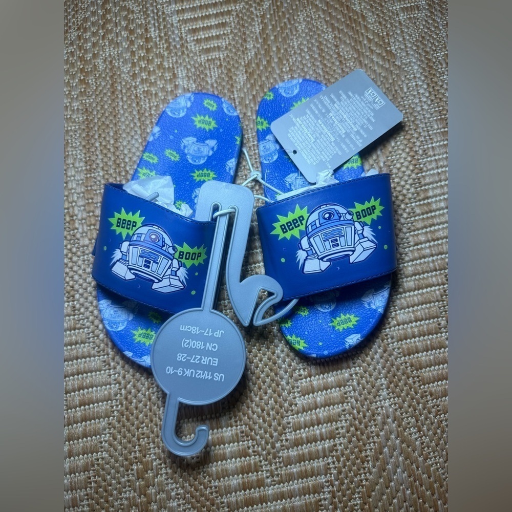 Disney Star Wars R2-D2 Slides/Sandals for Kids,Boys Size US 11-12,NWT